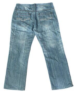 Vintage Jinzu Jeans 40x32 Y2K Baggy Straight Distressed Blue Denim 2000s